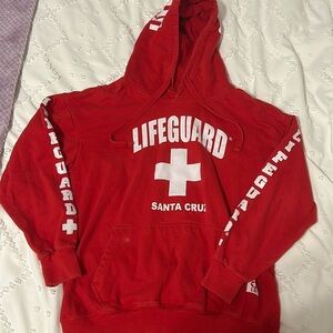 Red Santa Cruz Lifeguard hoodie